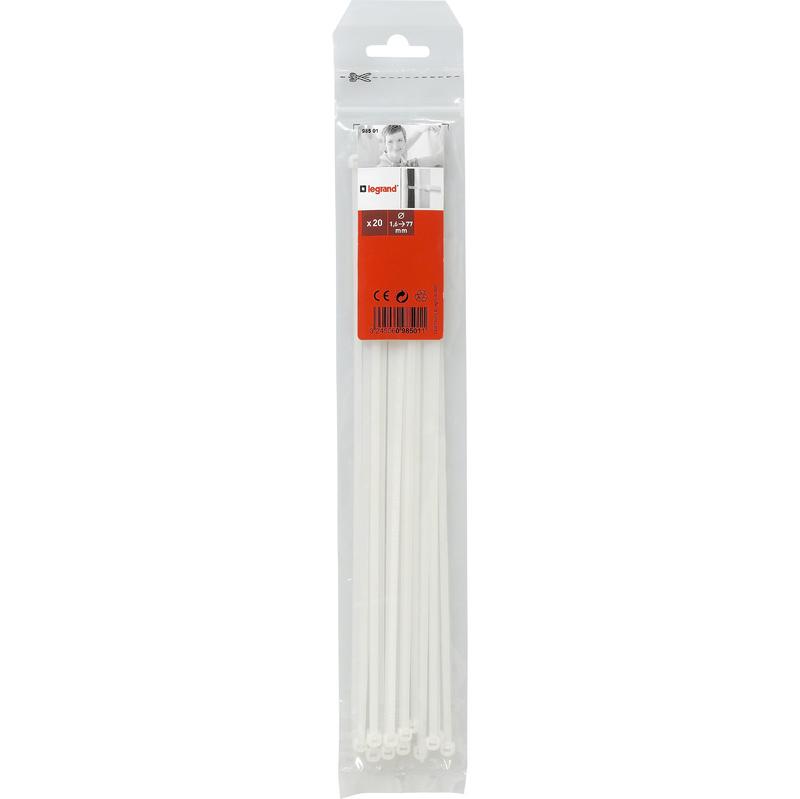 20 colliers de serrage intérieur - longueur 280 mm - incolores - sachet de 20_0