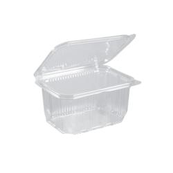 400 Barquettes à Salade 1500 ml avec Couvercle Attenant (192x184xH.80mm) en PET Pratiques, Hermétiques et Résistantes - D-Work - transparent 366410_0