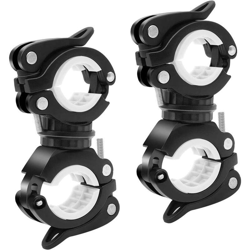 Support De Lampe De Poche Pour Vélo - Universel, Réglable 28-40 Mm, Rotation 360° - Pince Simple, En Plastique Robuste - 9