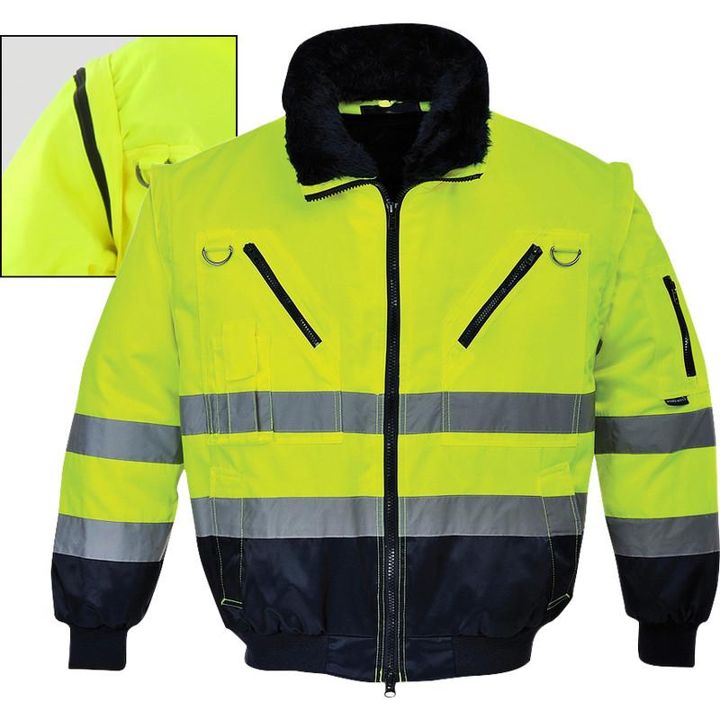 BLOUSON HAUTE VISIBILITÉ PORTWEST M JAUNE/MARINE