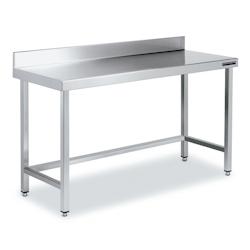 Distform Table de Travail Adossée Inox avec Renforts Gamme 600 Hauteur 600 Acier inoxydable2000x600 600x600x600mm - 641094285975_0