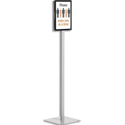 Durable présentoir sur pied - Info Stand Basic A4 - Affichage double-face avec 2 cadres Duraframe Magnetic noirs_0