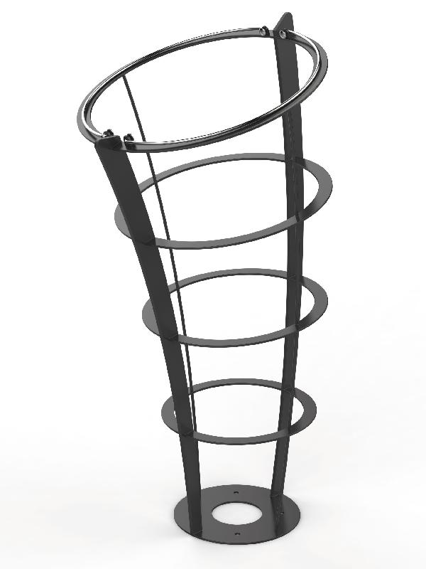 Corbeille Vigipirate sur pied 110L Gris Manganèse - ELICE - Référence 56315 et 56317 - Fabrication française, Matière recyclable_1