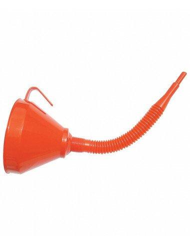 Entonnoir plastique D.160 mm orange - Tube flexible 30 cm - Bec rigide - Filtre laiton - Référence ALG07491000 - Marque ALGI_0