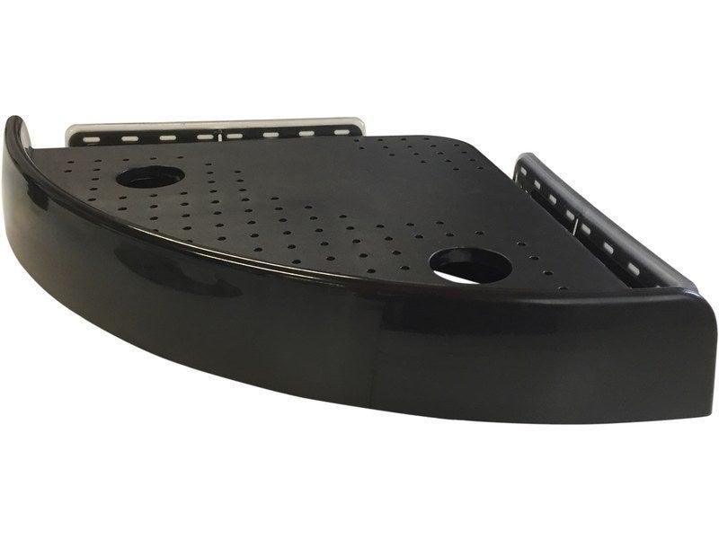 Étagère de bain / douche d'angle - noir - snap up - en plastique mat avec fixation ventouse_0