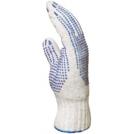 Gants coton tricotés - 2 faces picots bleus - Eurotechnique | 4355_0