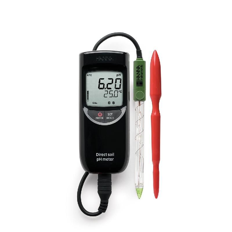 Mallette professionnelle pour la mesure directe du pH dans le sol - HI99121 - avec électrode conique et accessoires complets_0