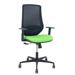Piqueras y Crespo Silla Mardos sincro malla negra bali pistacho brazo regulable - vert multi-matériau 392SM840B22B10B68R65_0