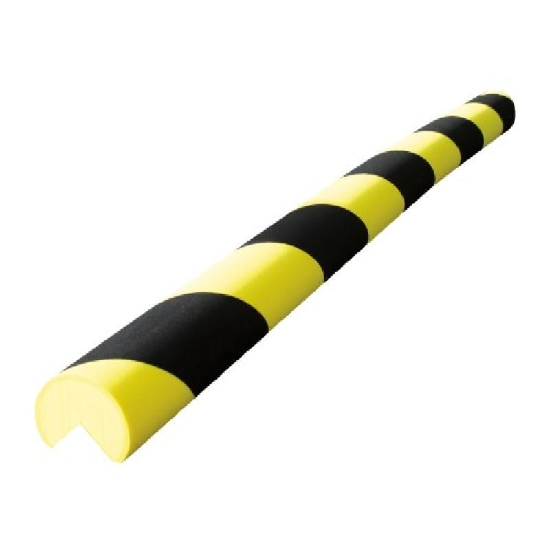 Protection d'angles droits 1/4 ronds en mousse, coloris jaune/noir, longueur 75 cm, diamètre 40 mm._0