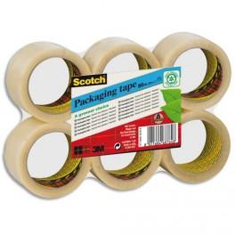 SCOTCH RUBAN D'EMBALLAGE PVC 100% RECYCLÉ 55 MICRONS - DIMENSIONS H50 MM X L66 MÈTRES TRANSPARENT