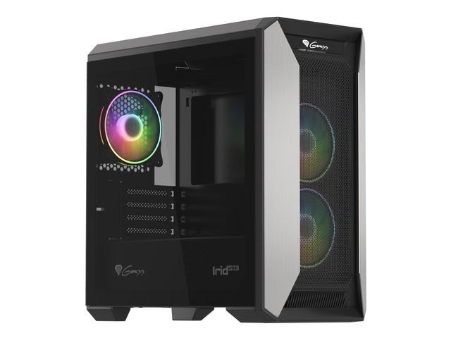 Boîtier PC industriel GENESIS Irid 513 ARGB Micro Tower - Noir/Blanc, avec verre trempé et gestion des câbles - NPC-1682 Natec_0