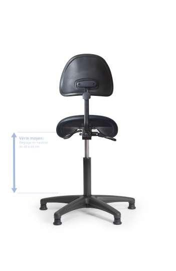 Chaise d'atelier SELLEDOSVMP - Selle en polyuréthane avec dossier et mécanisme basculant_0