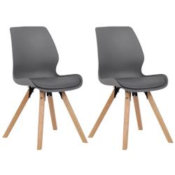 CLP Lot de 2 chaises de salle à manger Luna Gris/Plastique - gris plastique 322275_0