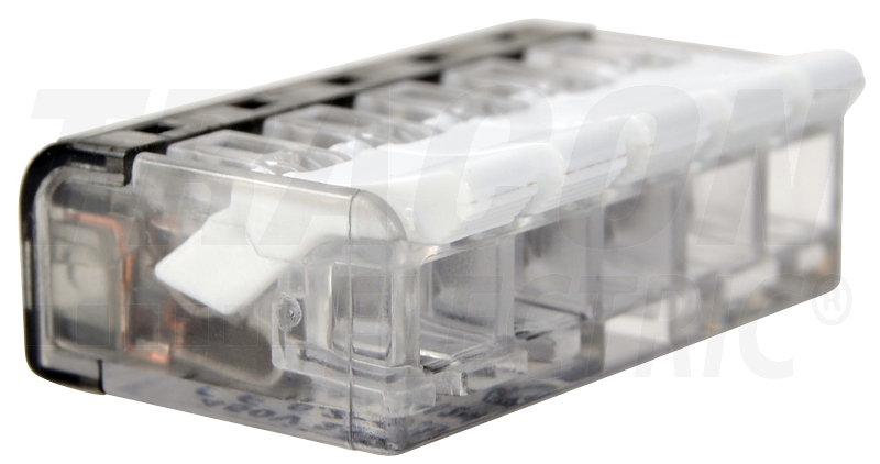 Connecteur électronique sans vis - transparent, ouvrable 0,2-4mm², 32A, 450VAC, 5 pôles_0