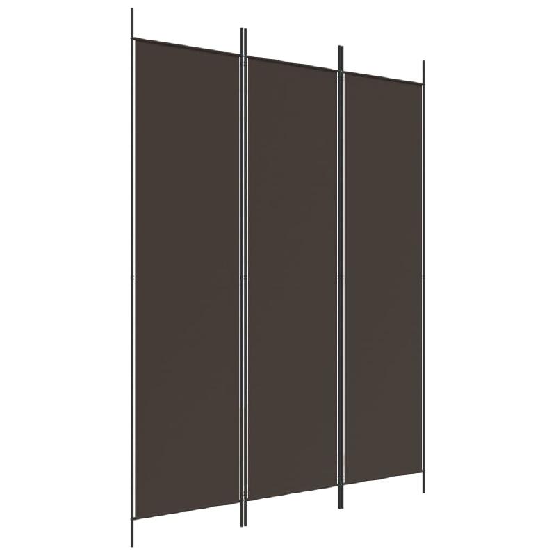 Décoshop26 - Paravent séparateur de pièce cloison 3 panneaux 150 x 200 cm tissu marron et acier DEC030776 - marron 3000258114068_0