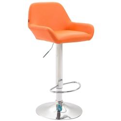 Décoshop26 - Tabouret de bar moderne et confortable en synthétique orange pieds trompette en métal chromé 10_0000829 - 3000732069600_0