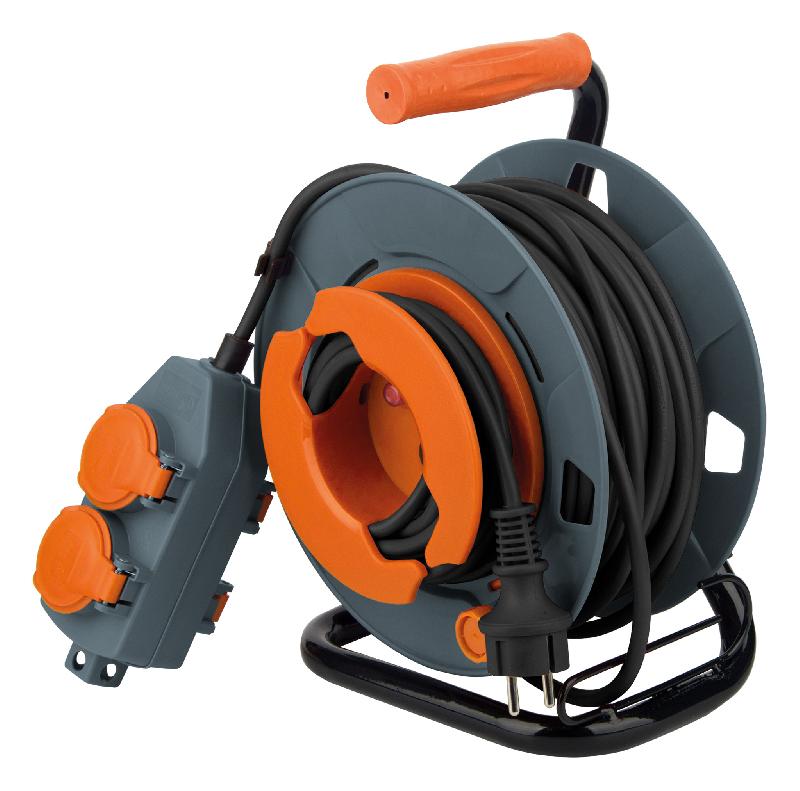 Enrouleur bricolage - Zenitech - 4 prises 16A - Câble 3G1,5mm² 30m - Protection thermique et anti-corrosion_0