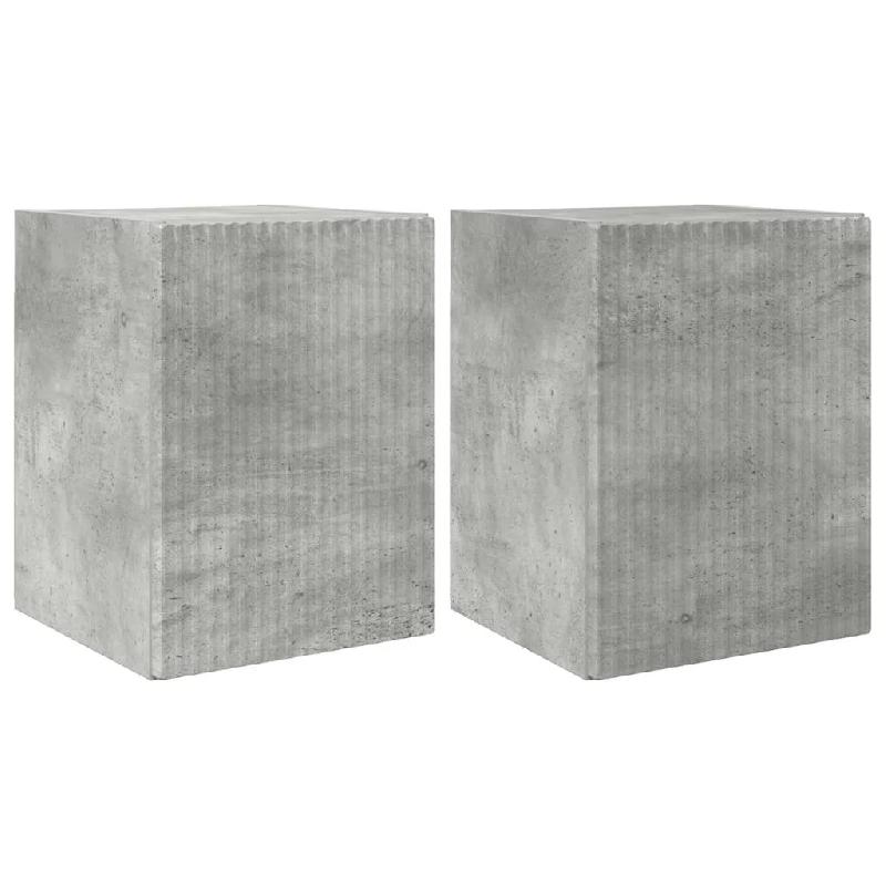 Helloshop26 - Meuble TV mural moderne design minimaliste 30 x 31 x 40 cm en bois d'ingénierie béton 02_0054941 - Bois massif 3000238734255_0
