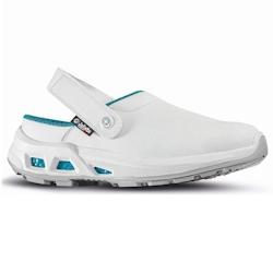 Jallatte - Sabots professionnels blanc et bleu pour femmes MIRANDA ESD OB A E FO WRU SRC Blanc / Bleu Taille 41 - 41 blanc matière synthétique 35978_0