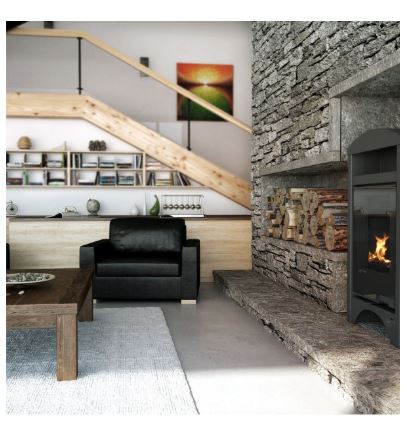 Poêle à bois Kalma Aqua Vario - Régulation électronique 11/7 kW - Compatible chauffage central - Rendement 80%_0