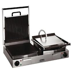 Lincat Double grill contact Panini en fonte émaillé rainuré, 2250 W, 220 V - MONO - inox CD425_0