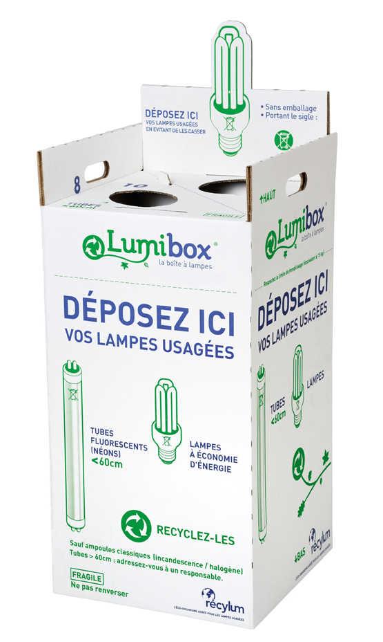 Lumibox - collecteur ampoules usagées - environ 20 tubes et 100 lampes - paprec_0