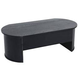 Oviala Business Table basse ovale avec plateau relevable effet bois noir - noir Bois massif 112393_0