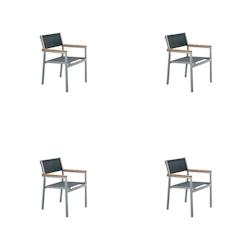 Resol garbar CUBIC Chaise Intérieur, Extérieur Set 4 Noir - noir multi-matériau 20171_0
