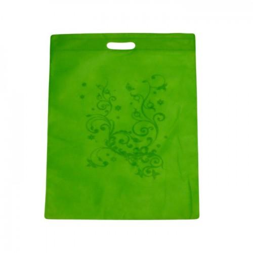 Sacs et sachets plastiques non-tissés fantaisies verts - Lot de 10 sacs réutilisables 50x40cm - Grossiste Présentoirs #5138_0