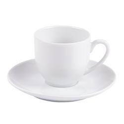Tasse à café et soucoupe 10 cl Alaska x2 - Blanc rond en porcelaine - Table Passion 8,3 cm_0