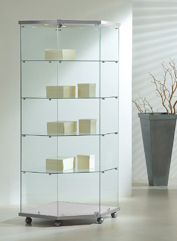Vitrine d'angle éclairée 7/18lva - gris_0