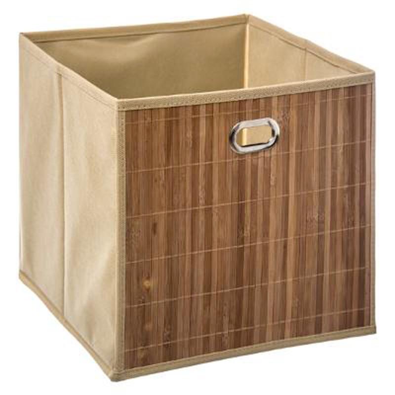 Boîte de rangement pliable en bambou 31x31 cm - Naturel - Paris Prix_0