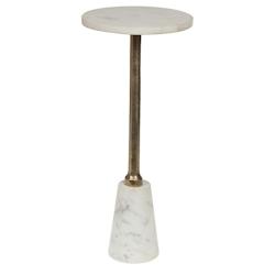 Bout de canapé Clyde en   blanc -  Rond Marbre Amadeus 25x25 cm - blanc 3520071971605_0