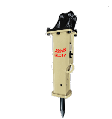 Brise-roches hydrauliques Tecman TMG1V - 1,2 à 3T - 125kg - Pression 90-120 Bar_0