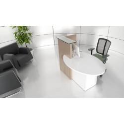 Bureau d'accueil oval - Parties haute et basse - Design compact - MDD_0