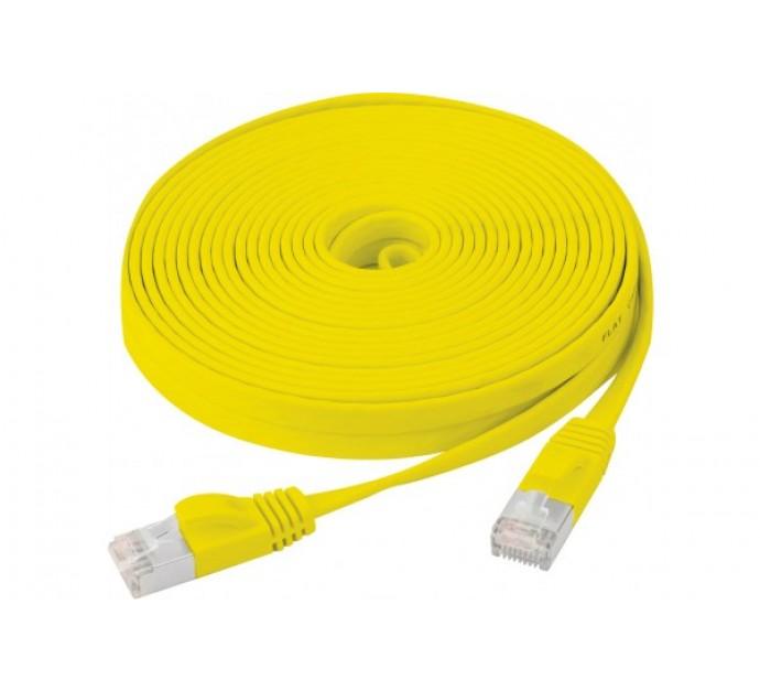 Cordon RJ45 plat CAT 6 U/FTP jaune - 5 m - blindé avec protection ergot 845182_0