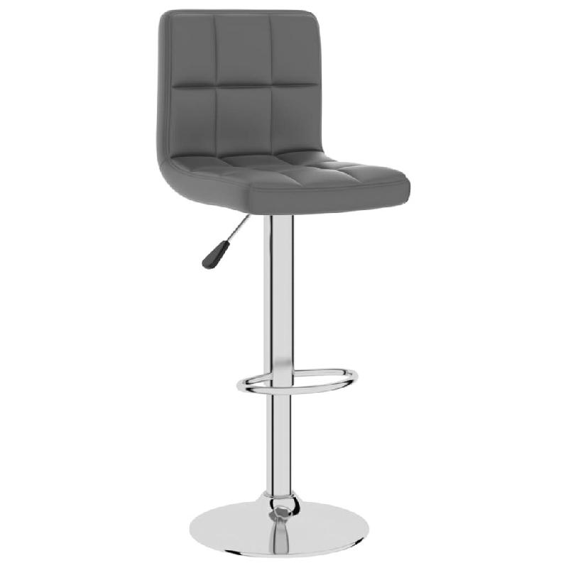 Décoshop26 - Tabouret de bar x1 chaise haute en PVC gris base en acier DEC029495 - gris 3000257405488_0