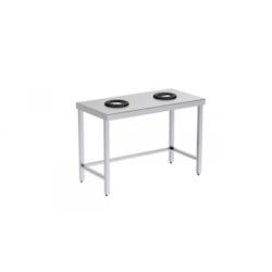 Distform Table de Recyclage Ouverte Centrale Profondeur 600mm Acier inoxydable 1200x600x600x850mm - 651637542854_0