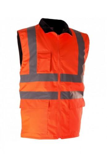 Gilet haute visibilité doublé polaire - Fermeture à glissière - Poches multiples - Référence GANO_0
