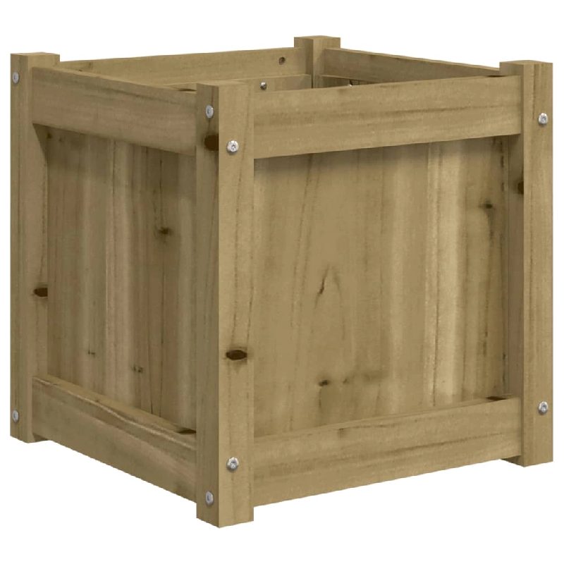 Helloshop26 - Jardinière bac lit surélevé plantes fleurs terrasse jardin 40 x 40 x 40 cm bois de pin imprégné marron 02_0037554 - 3000213897487_0