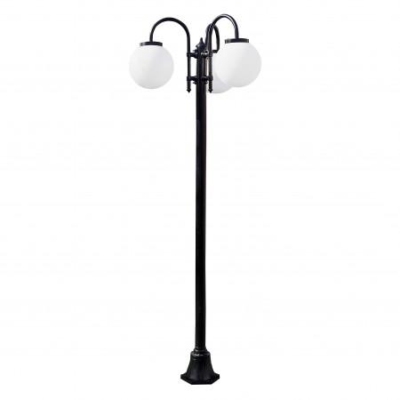 Lampadaire de parc boom-3 bras en forme de boules- ip43 e27 42w noir livré avec son mat hauteur totale de 1915 mm_0