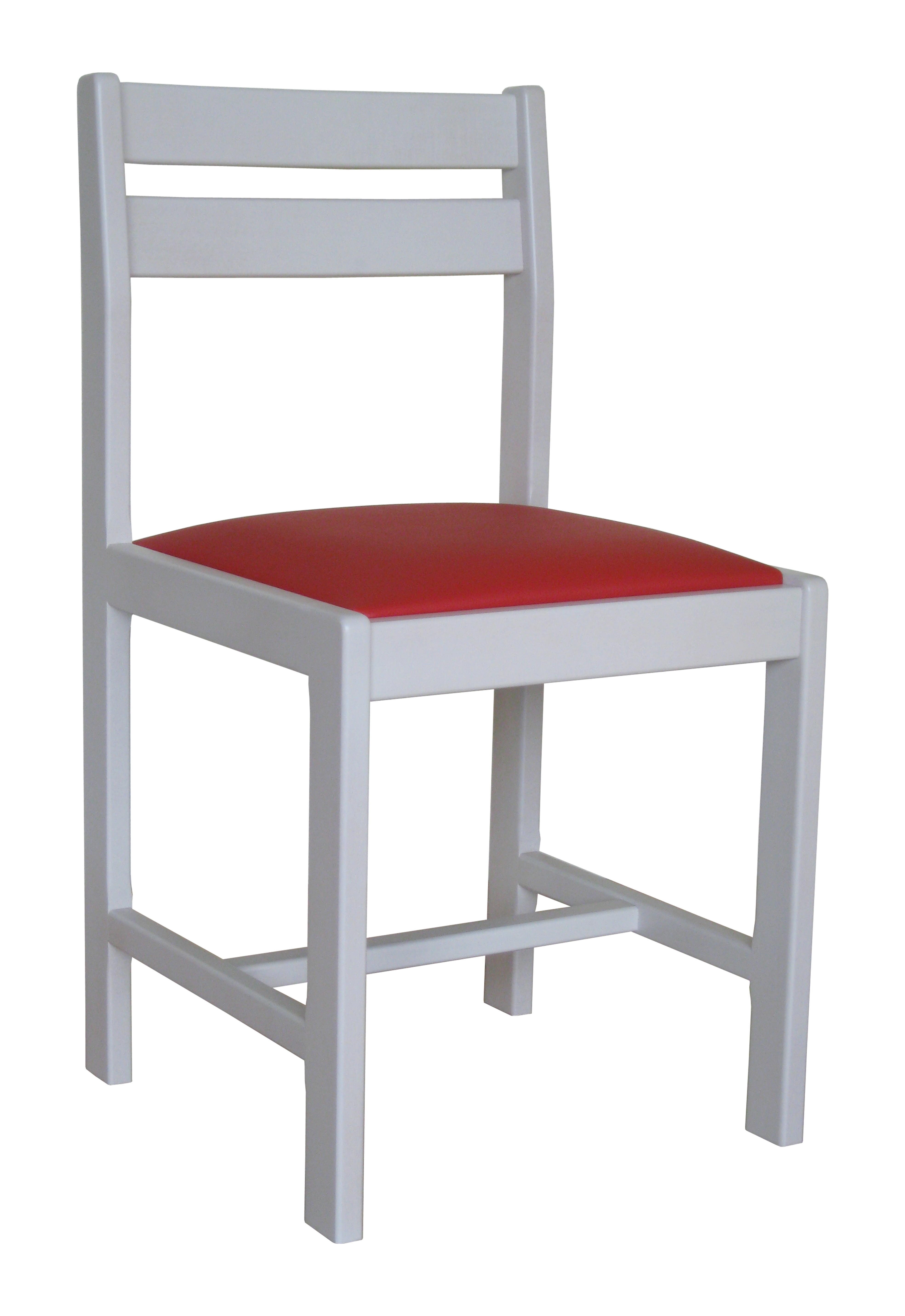 Lot de 2 chaises aradis en hetre massif - blanc et rouge_0