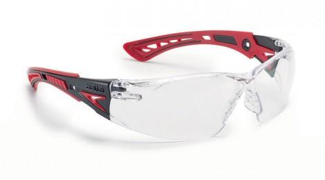 Lunettes de protection Bollé Safety Rush+ - rouge et noir - design sportif - traitement Platinium anti-buée et anti-rayures_0