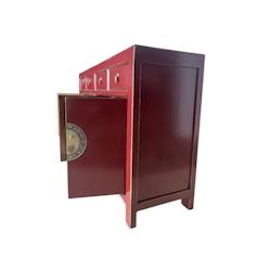 OPIUM OUTLET Asia Meubles Commode Buffet Armoire de mariage sideboard console chiffonnier 31196 rouge asiatique chinois oriental entièrement monté -_0