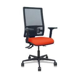 Piqueras y Crespo Silla Bormate asincro malla negra asiento bali naranja oscuro brazos 2D ruedas 65mm - orange multi-matériau 405ASM840B305B2B68R65L_0
