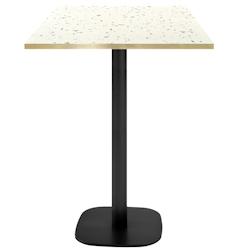 Restootab - Mange-debout 60x60cm - modèle Round terrazzo cassata chants laiton - blanc TB-ROUFF-6060M-TER.CAS-LAI_0