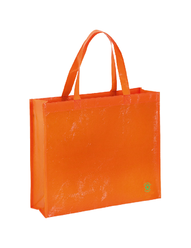 Sac shopping éco - non-woven laminé 100 g/m² - couleur orange - poids 55 gr_0