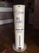 Station de gel hydroalcoolique - Réf SEPENGEL - robuste, personnalisable, avec pédale et réserve de 5L_0