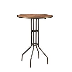 Table bistro métal/vieux bois naturel H:110 Ø:80cm - marron métal CS1495_0