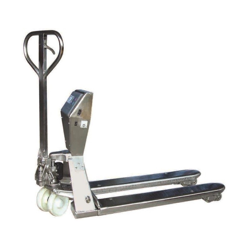 Transpalette manuel peseur inox 316 - PTZ 5500 - capacité 2000 Kg avec affichage LED et précision 0.1%_0